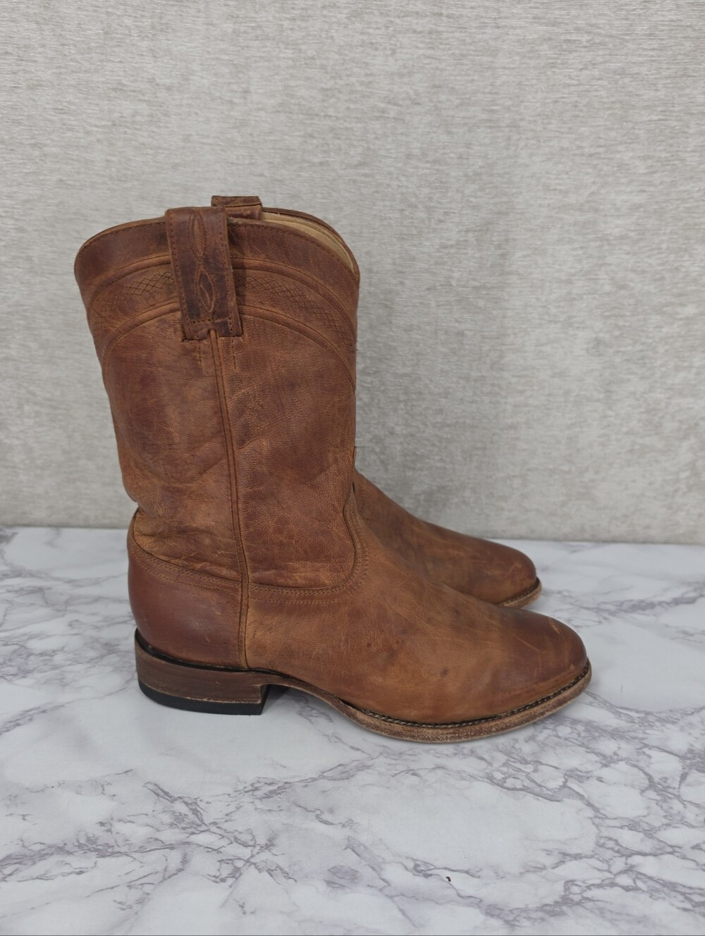 JRC & Sons Men's Leather Round Toe Roper Westerm Boot